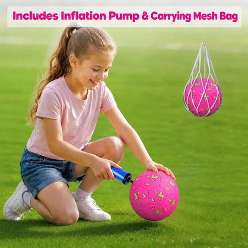 Miniatura 6 de Soccer Balls Size 3 for Girls Soccer Ball for Kids Aged 4-6 6-8 Beginners Outdoors Sports Ball Recreation Playing Ball Birthday Christmas Back to