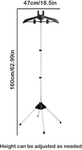 Miniatura 6 de Perchero de vapor de ropa de mano, colgador de ropa de mano vaporizador de ropa, perchero telescópico plegable de tela de pie, perchero de secado