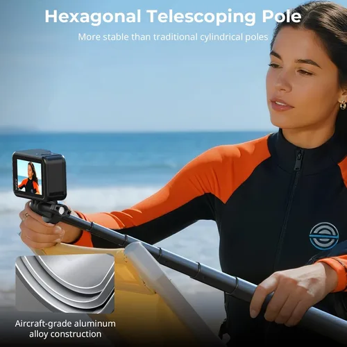Miniatura 5 de SmallRig Trípode invisible para selfie stick para cámara de acción, poste extensible de 37.4 pulgadas con abrazadera de teléfono para GoPro 13/12