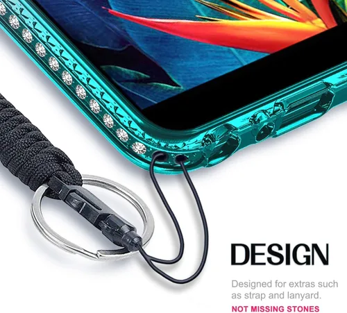 Miniatura 6 de Funda para Samsung Galaxy Note 9 con protector de pantalla (cobertura máxima, película de TPU flexible), purpurina brillante que fluye con diamantes