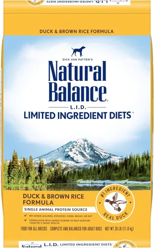 Miniatura 28 de Natural Balance Alimento seco para perros adultos de ingredientes limitados con granos saludables, receta de cordero y arroz integral, 12 libras