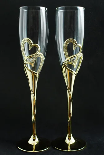 Miniatura 4 de Cuchillo de cristal para tostar de boda de oro y servidor de pastel de boda grabado personalizado