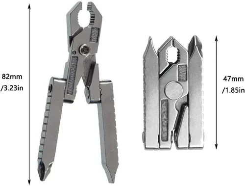Miniatura 2 de Mini herramienta EDC multifuncional 3 en 1, destornillador de alicates herramienta de bolsillo de combinación plegable para pesca al aire libre
