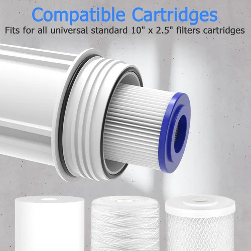 Miniatura 6 de FHW10 - Carcasa de filtro de agua para toda la casa, se adapta a filtros de sedimentos de 10 x 2.5 pulgadas, etc. para agua de pozos y ciudades