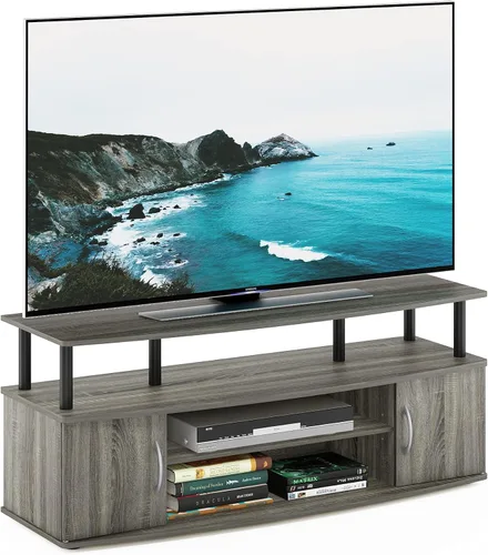 Miniatura 19 de Furinno - Soporte para centro de entretenimiento, para televisor de hasta 55 pulgadas, pino ámbar/negro