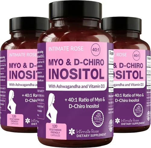Miniatura 9 de Intimate Rose Suplemento de mio-inositol y D-Chiro inositol con folato y vitamina D - Apoya el equilibrio hormonal, los ciclos regulares y la salud