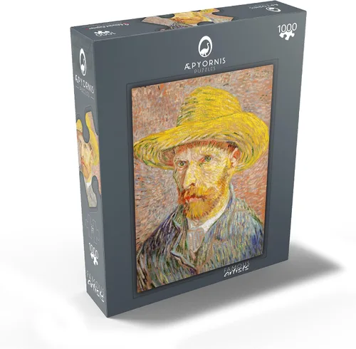 Miniatura 2 de MyPuzzle 1887 - Autorretrato con sombrero de paja por Vincent Van Gogh - Rompecabezas prémium de 1000 piezas para adultos