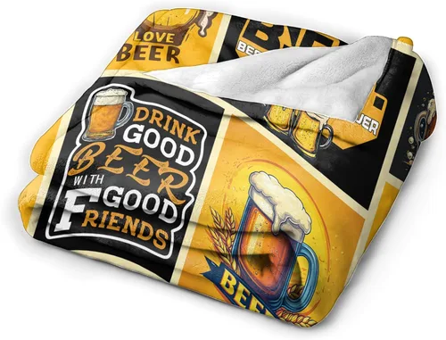 Miniatura 9 de Manta de cerveza, manta de bebida de cerveza, regalos para adultos, mujeres y hombres, súper suave y acogedora manta de felpa mullida mullida