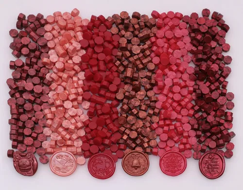 Miniatura 2 de 600 cuentas de sellado de cera, cuentas de cera de sellado rojo para sello de cera, juego de cuentas de cera rosa con 6 colores perfectos