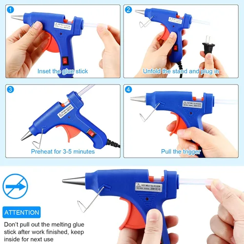 Miniatura 4 de Zhengmy Mini pistola de pegamento caliente de 16 piezas con 40 varillas, manualidades, pistolas de pegamento caliente, kit de reparaciones de alta