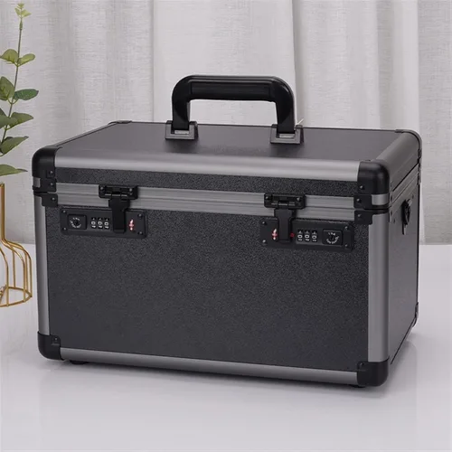 Miniatura 6 de Caja de herramientas portátil de aluminio rígido, estuche de herramientas de almacenamiento, maleta de cámara, estuche de almacenamiento con espuma