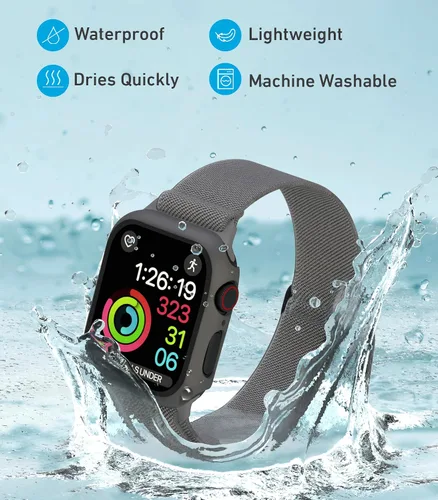 Miniatura 2 de Nylon Apple Watch Bands Unisex - iWatch 1/2/3/4/5/6/7/8/9/SE/Ultra 2 Bands for 38mm/40mm/41mm/42mm/44mm/45mm/49mm with a Case