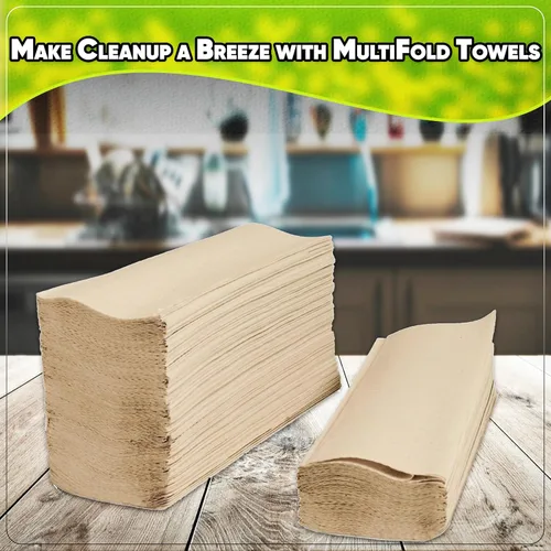 Miniatura 5 de Toallas de papel Kraft MultiFold - Paquete de 2-250 ct. Total de 500 toallas
