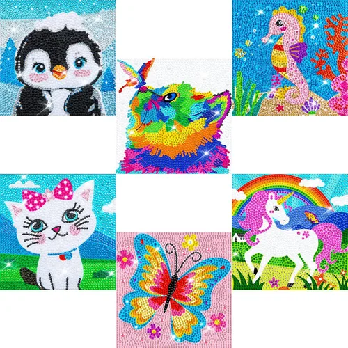 Miniatura 12 de QEUOYSS Kits de arte de diamantes 5D para niños principiantes, kits fáciles de artes y manualidades para niños de 8 a 12 años, juego de manualidades