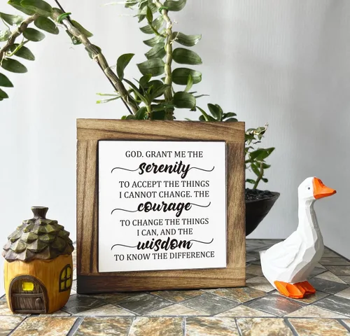 Miniatura 4 de Letrero inspirador, caja de madera con placas de escritorio, letrero cristiano, letrero de mesa de madera, decoración de mesa religiosa