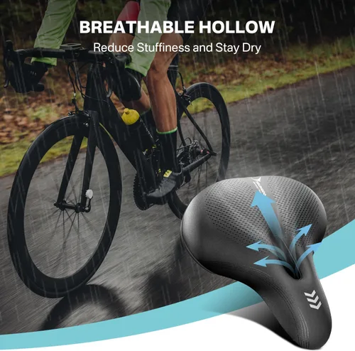 Miniatura 6 de YOUNGDO Waterproof Bike Saddle with Memory Foam, Comfort Bicycle Saddle Seat Cushion Universal Fit, Shock Absorbing fit Peloton Bike Mountain Bike