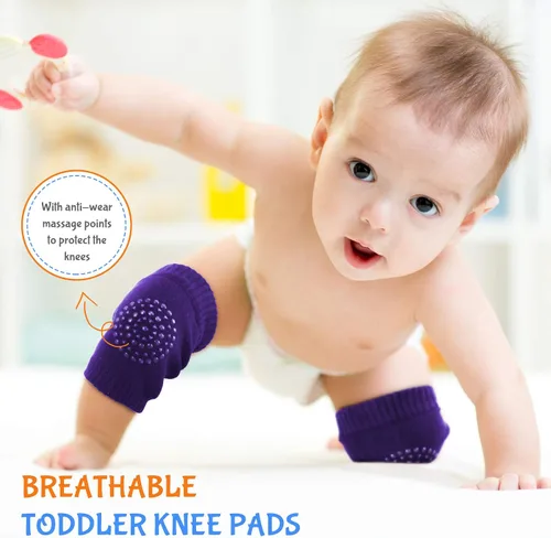 Miniatura 7 de 8 pares de rodilleras antideslizantes unisex para bebés para aprender a gatear calcetines para bebés