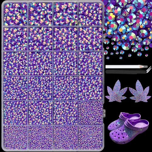 Miniatura 15 de 7000 diamantes de imitación de resina con pinzas para manualidades, diamantes de imitación de gelatina con parte trasera plana de 2/3/4/5/6mm, 4