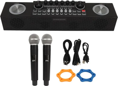 Miniatura 6 de Máquina de karaoke, altavoz inalámbrico de ajuste digital para máquina de karaoke con micrófono para fiesta en casa