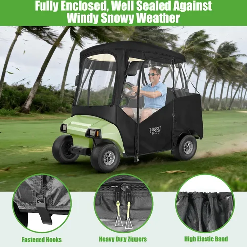 Miniatura 10 de 10L0L Carcasa para carrito de golf para 2 plazas Club Car DS Precedent Adward y Tempo, 600D impermeable y resistente al viento, cubierta
