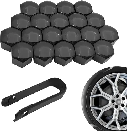 20 fundas para tuercas de rueda de automóvil, cubierta decorativa de pernos de rueda de 0.67 pulgadas con herramienta de extracción, tapas de