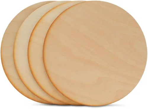 Miniatura 2 de Círculos de madera contrachapada de 6 pulgadas, 1/8 pulgadas de grosor, recortes redondos de madera, paquete de 5 círculos de madera contrachapada