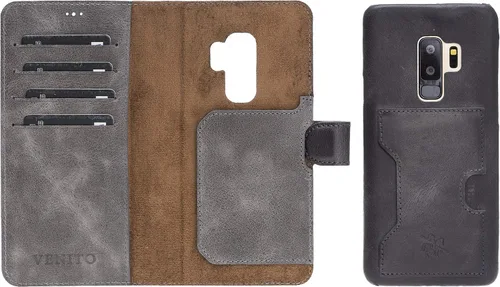 Miniatura 115 de Venito Florence - Funda de piel compatible con Samsung Galaxy S9, extra segura con bloqueo RFID, cartera desmontable para teléfono (gris decolorado)