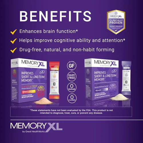 Miniatura 4 de MemoryXL, Treonato de Magnesio L: Suplemento cerebral para la memoria y la concentración; Magtein®, Fosfatidilcolina, Mezcla de vitaminas. Mejora