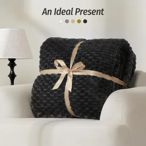 Miniatura 5 de Wemore Manta con peso de forro polar para adultos (48 x 72 pulgadas, 15 libras, negra), manta pesada de sherpa suave y acogedora de doble cara