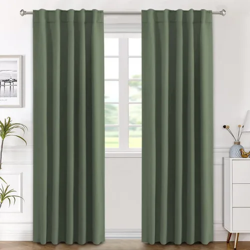 Miniatura 116 de H.VERSAILTEX Cortinas opacas con aislamiento térmico, paneles de tratamiento de ventana, cortinas opacas para oscurecer la habitación, cortinas Gris