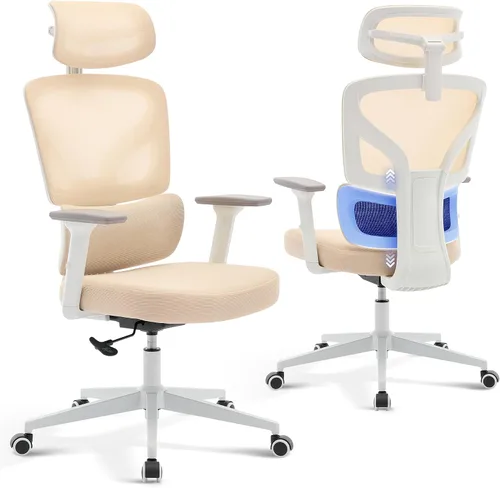 Miniatura 11 de Silla de oficina ergonómica - Silla de escritorio de malla para el hogar con soporte lumbar ajustable, silla de juegos de computadora con respaldo