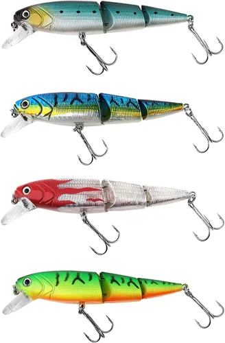 Miniatura 4 de 4 señuelos de pesca articulados, cebos de natación realistas multiarticulados, cebos duros, cebo de agua superior, cebo de hundimiento lento