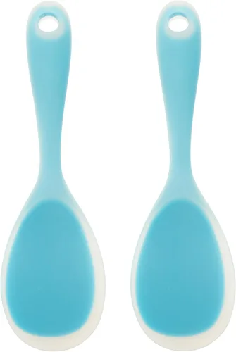 Miniatura 8 de SHOWERORO 2 cucharas de arroz de silicona resistentes al desgaste compactas para cocina, hogar y restaurante, fácil de limpiar y diseño ergonómico