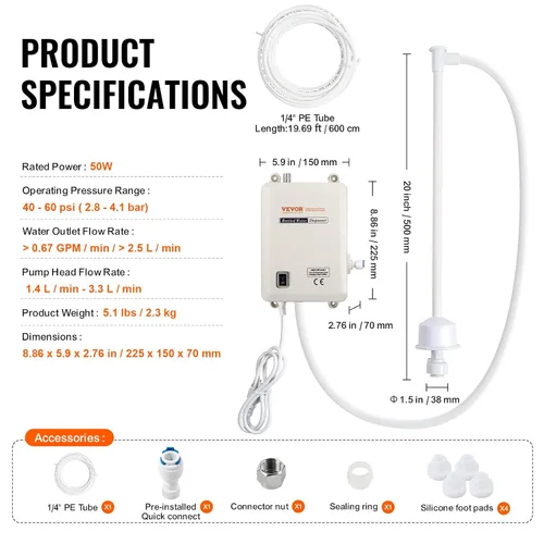 Miniatura 7 de VEVOR Sistema de bomba dispensadora de agua embotellada, sistema dispensador de 5 galones, dispensador de agua eléctrico automático, bomba de jarra
