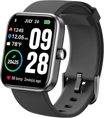 TOZO S2 - Reloj inteligente Alexa integrado con monitor de actividad física y frecuencia cardíaca y oxígeno en sangre, monitor de sueño, 5 ATM,
