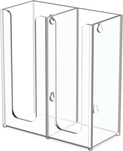 Richboom Soporte organizador de almacenamiento acrílico para taza de café y tapa, 2 compartimentos, transparente