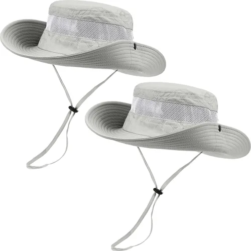 Miniatura 23 de Paquete de 2 sombreros Boonie para hombres y mujeres con protección UV UPF 50+ para pesca, senderismo y jardinería