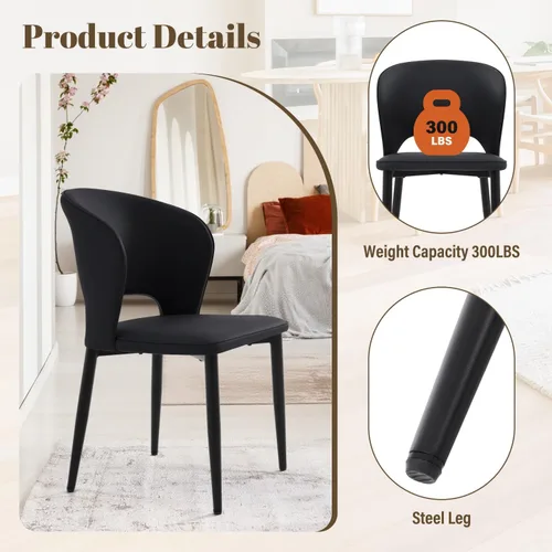 Miniatura 3 de Homcosan Juego de 4 sillas de comedor, modernas sillas de cocina con estructura cruzada y exquisito diseño de tuberías, fácil montaje, sillas