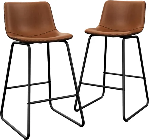 Miniatura 20 de YaFiti - Juego de 2 sillas de comedor de 18 pulgadas, sillas modernas tapizadas para comedor con cojines de piel sintética y patas de metal, silla