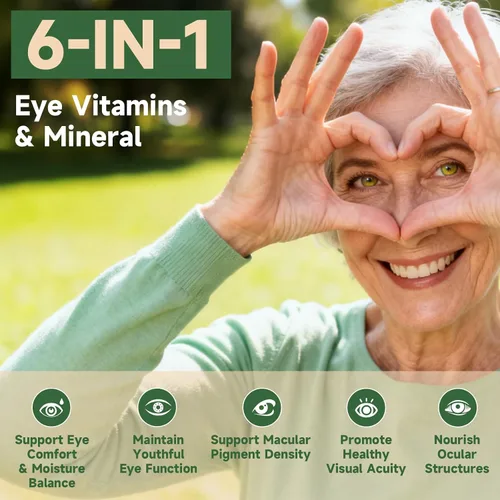 Miniatura 3 de Suplemento de vitaminas y minerales para los ojos, apoyo para la visión, 90 cápsulas con luteína y zeaxantina, vitamina C E, zinc cobre, suplementos