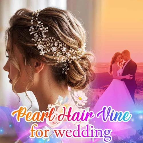 Miniatura 5 de Catery Diadema dorada con diamantes de imitación para novias y mujeres