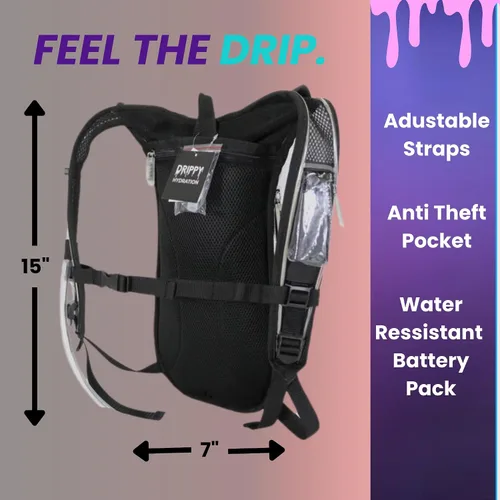 Miniatura 5 de LED Hydropack Rave Hydration Backpack – Festival, Hiking, & Running for Women & Men - 2 Liter Leakproof Bladder – Anti-Theft Pockets - Rave