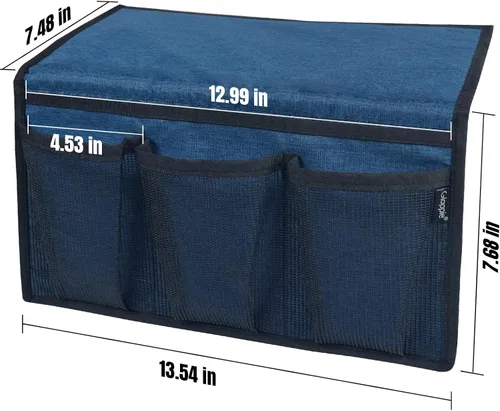 Miniatura 2 de Gloppie Organizador de mesita de noche, organizador de bolsillos laterales para mesita de noche, organizador de almacenamiento con bolsillo