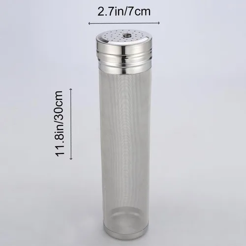 Miniatura 2 de SHOWERORO Cartucho de filtro de cerveza de acero inoxidable de 12 pulgadas colador de malla para elaboración de vino casero y herramienta