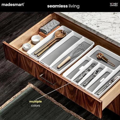 Miniatura 4 de madesmart Bandeja de cubiertos de alta calidad, organizador de cubiertos de 6 compartimentos para tenedores, cuchillos y cucharas, antideslizante