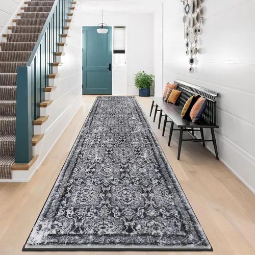 Miniatura 69 de Vaukki - Alfombra de pasillo, suave y peluda, alfombra antideslizante lavable, para lavandería, cocina, granja, baño, entrada y dormitorio