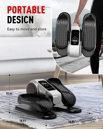 Miniatura 7 de HARISON Under Desk Elliptical Machine with Multi-Functional LCD Display, Ellipse Leg Exerciser for Seniors with 12-Level Adjustable Speed and