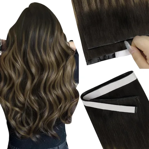 Miniatura 11 de Easyouth Extensión de cola de caballo de cabello humano marrón ombré, extensión de colas de caballo, extensiones de cola de caballo de color marrón