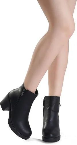 Miniatura 6 de DREAM PAIRS - Botines para mujer, de invierno y tacón bajo grueso