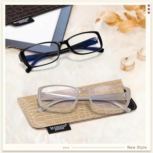 Miniatura 6 de Madison Avenue Paquete de 2 Gafas de Lectura Clásicas con Bloqueo de Luz Azul para Mujeres, Vintage Anti Reflejo/Fatiga Ocular Lectores